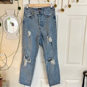 BDG Light Blue Distressed Slim Straight Leg Jeans